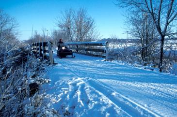 Where can snowmobile trails be found in Wisconsin?