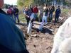 bentonite chips being added to abandon well