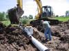 water control structure being installed