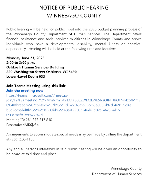 Notice of Public Hearing