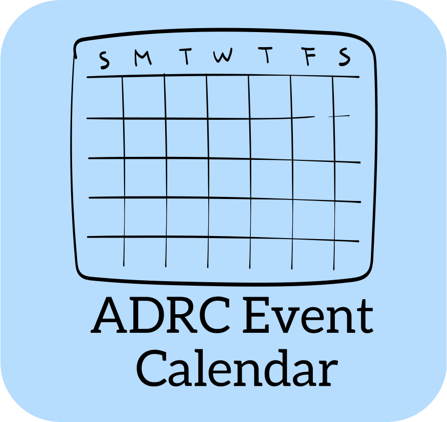 A picture button with a calendar labeled ADRC Event Calendar