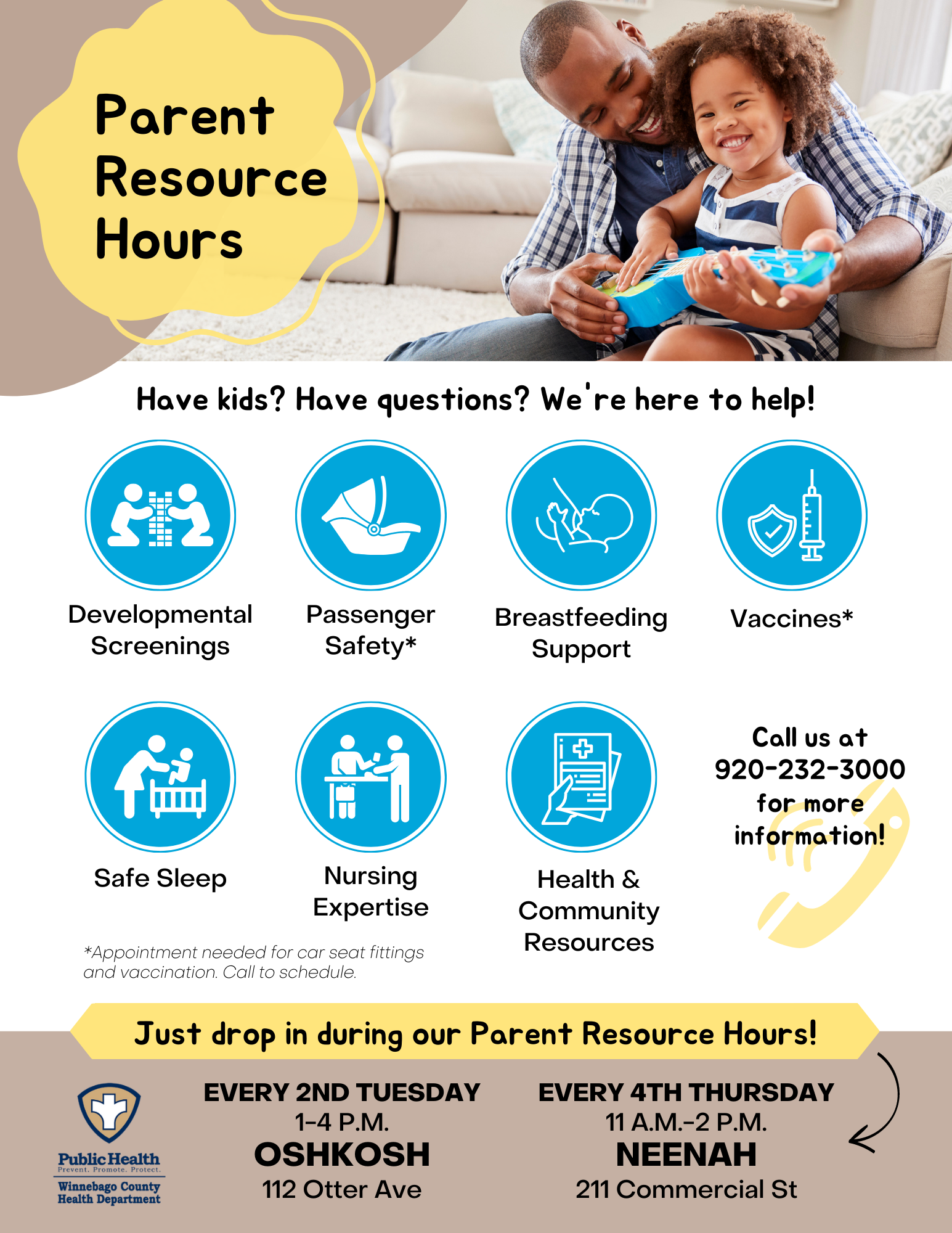 Parent Resource Hours Flyer - English