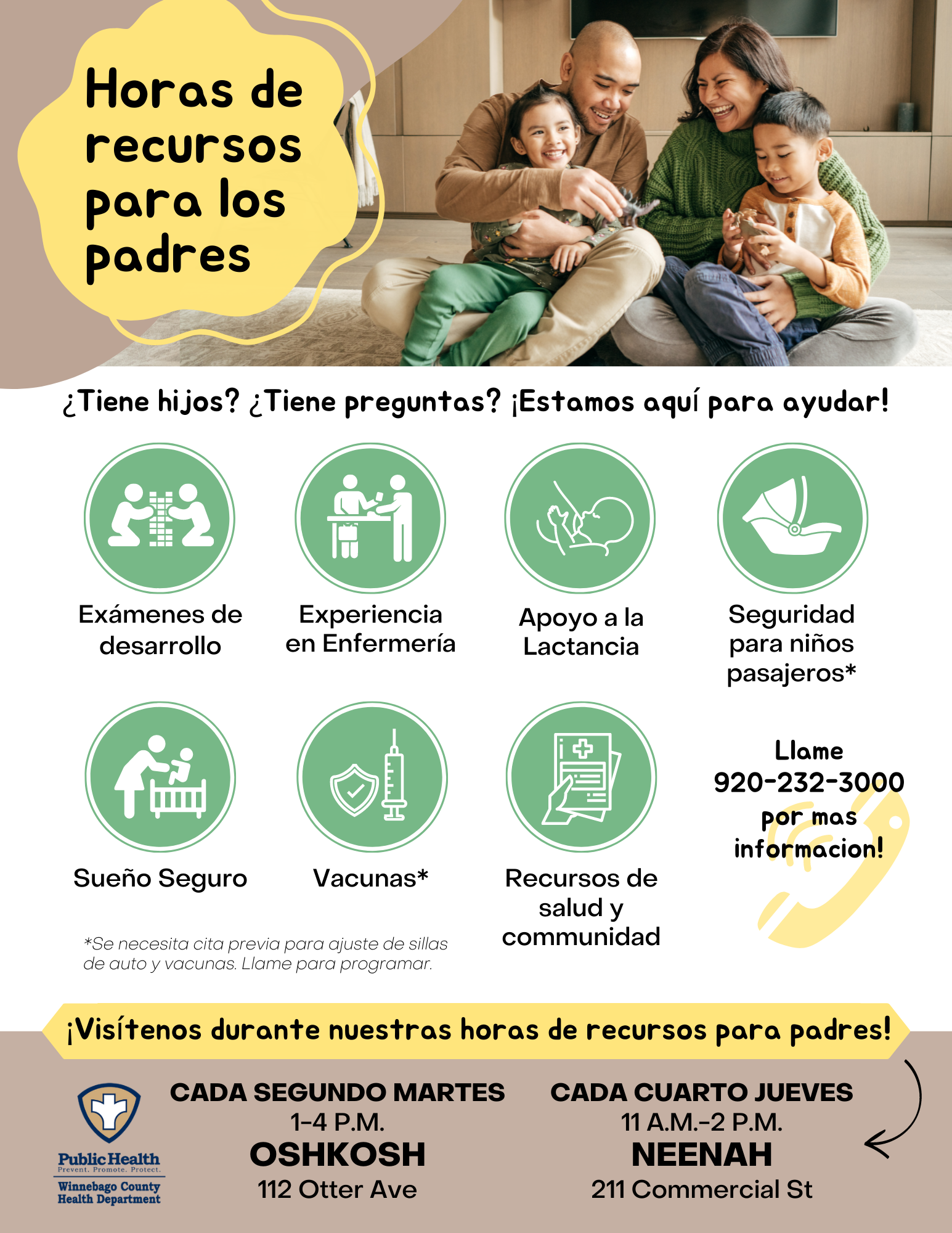 Parent Resource Hours Flyer - Spanish
