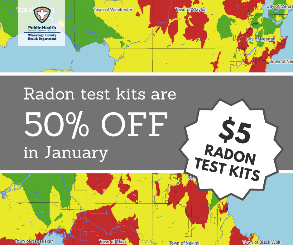 Radon test kits are 50% off in January