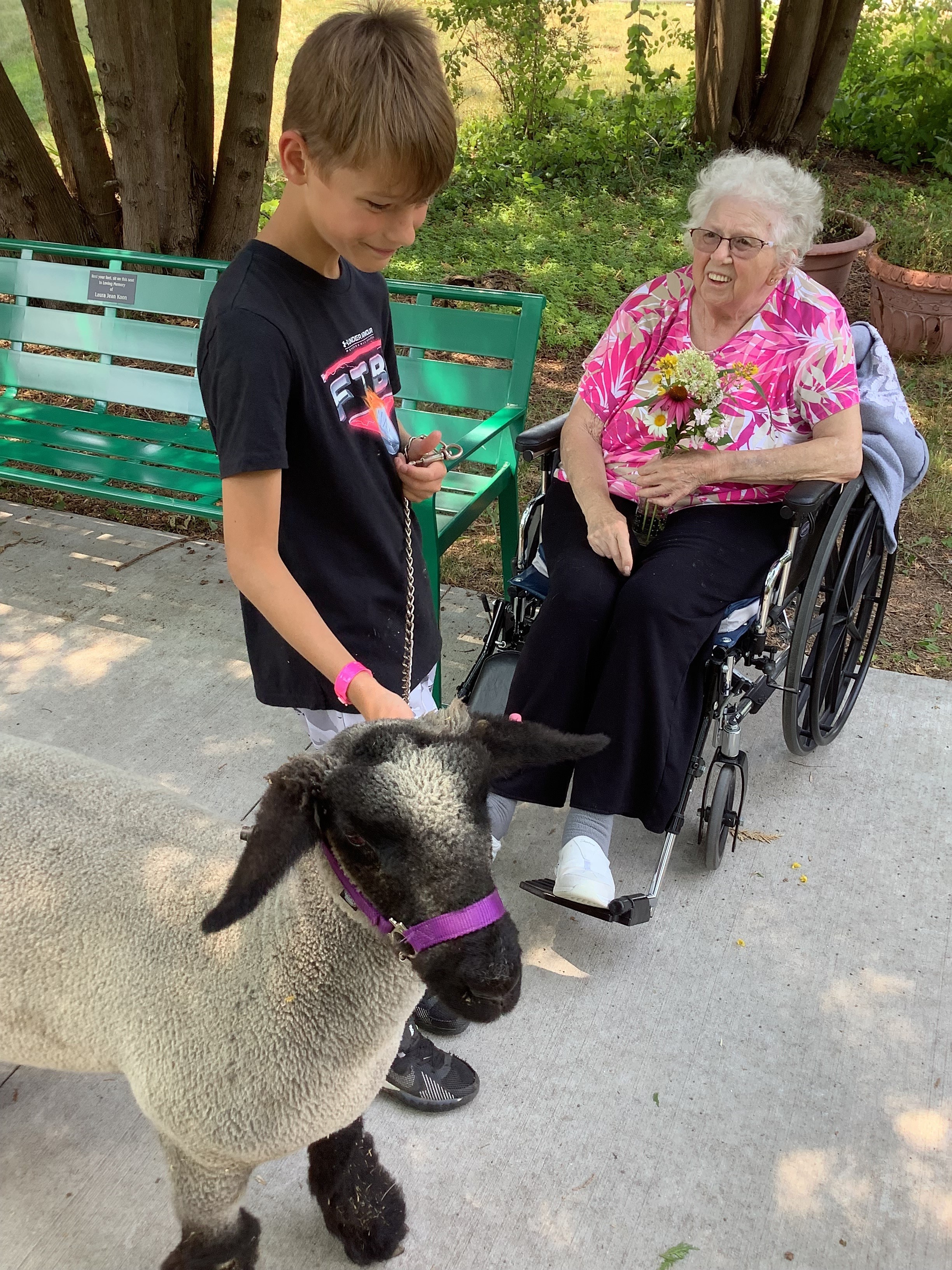 resident with animal