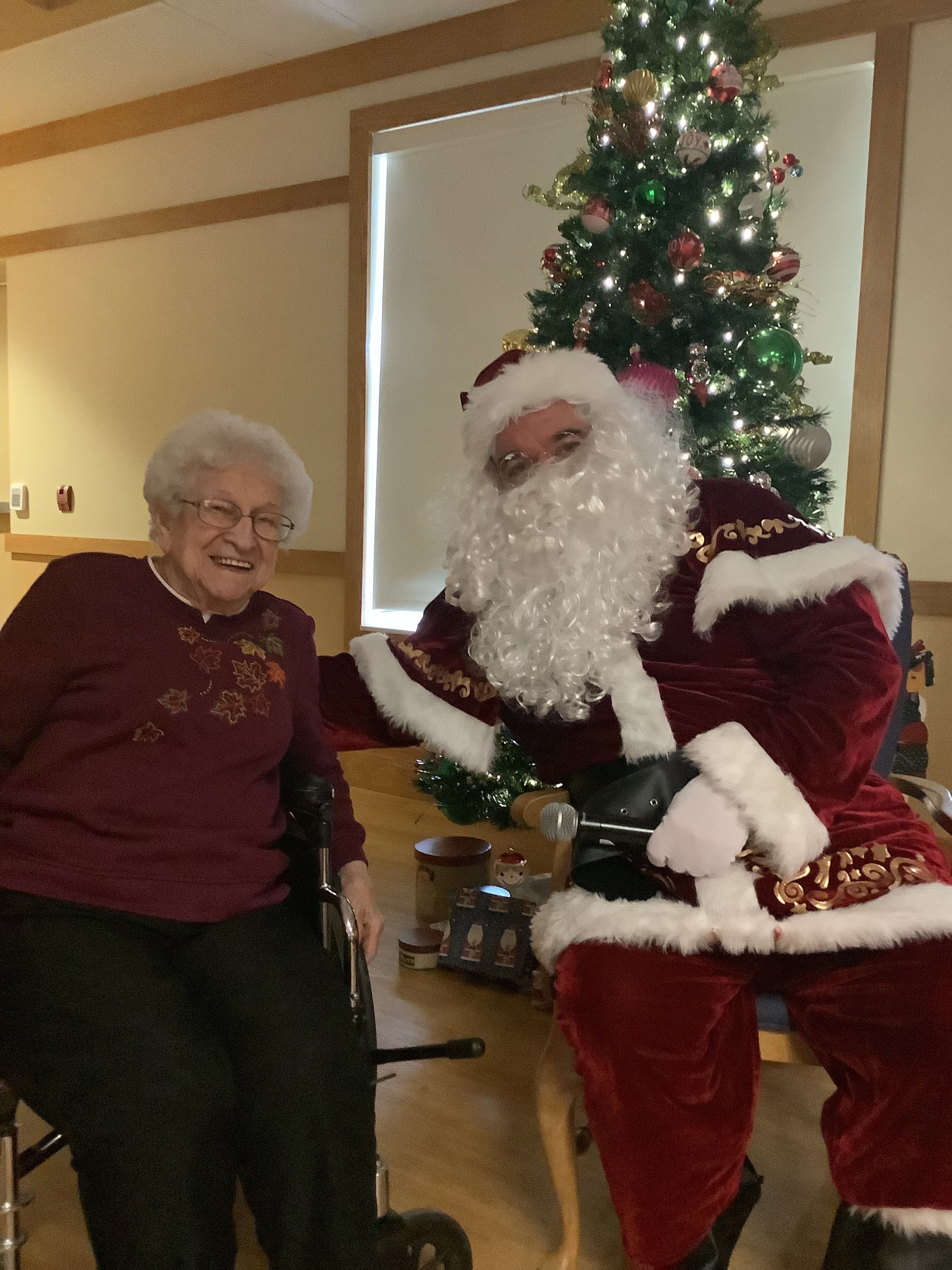 Resident with Santa
